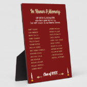 Class Reunion Memorial Tribute tafelblad Fotoplaat (Zijkant)