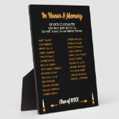 Class Reunion Memorial Tribute tafelblad Fotoplaat (Zijkant)