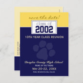 Class Reunion Save-the-Date Aankondiging (blauw) (Voorkant / Achterkant)