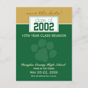 Class Reunion Save-the-Date Aankondiging (groen)