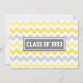 Class Reunion Uitnodigingen Grijs Geel Chevron (Voorkant)