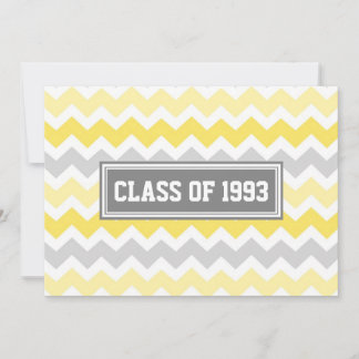 Class Reunion Uitnodigingen Grijs Geel Chevron