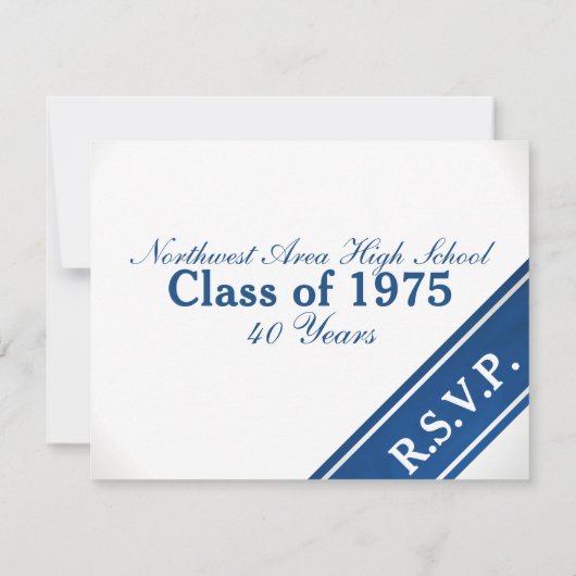 Class Reunion Varsity Stripe Response Kaart (Achterkant)