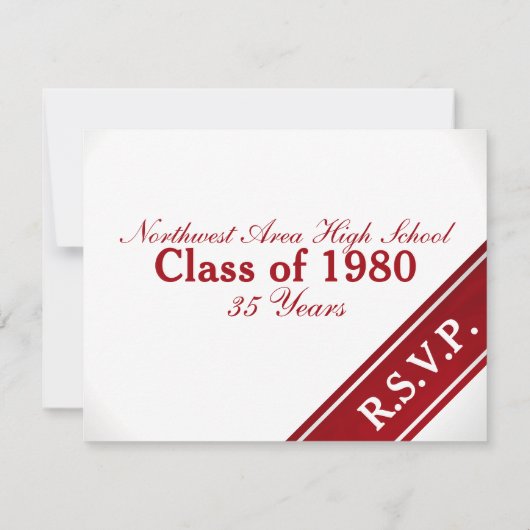 Class Reunion Varsity Stripe Response Kaart (Achterkant)