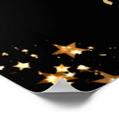 Class Reunion Welcome Black Gold Stars Script Poster (Hoek)