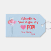 Class Valentijns: "You Make My Heart Pop!" Cadeaulabel (Voorkant (Horizontaal))