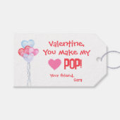 Class Valentijns: "You Make My Heart Pop!" Cadeaulabel (Voorkant (Horizontaal))
