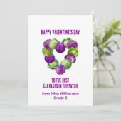 Class Valentines BEST CABBAGES IN PATCH Teacher Feestdagenkaart (Staand voorkant)