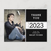 Class Year Black White Photo Afstuderen Hartelijk  Briefkaart (Voorkant)