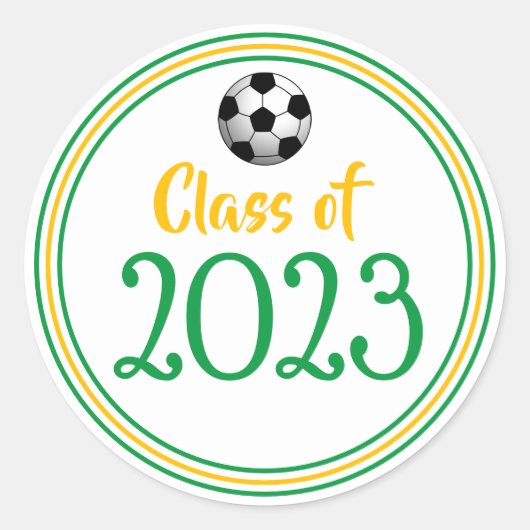 Class Year Green & Gold Afstuderen Ronde Sticker (Voorkant)