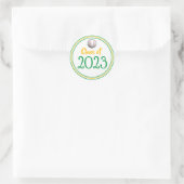 Class Year Green & Gold Afstuderen Ronde Sticker (Tas)