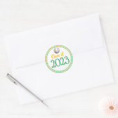 Class Year Green & Gold Afstuderen Ronde Sticker (Envelop)