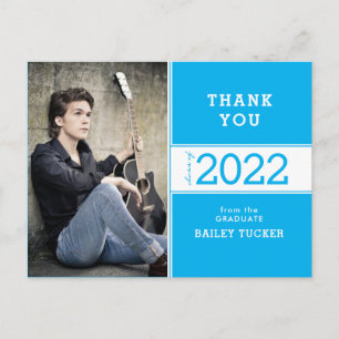 Class Year Sky Blue Photo Afstuderen Hartelijk dan Briefkaart