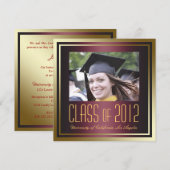 Classe 2012, Invitation de diplômes Red and Gold (Devant / Derrière)