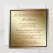 Classe 2012, Invitation de diplômes Red and Gold (Dos)
