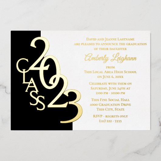 Classe 2023 Graduation Foil Invitation (Recto)