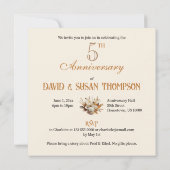 CLASSE 5E ANNIVERSAIRE MARIAGE Invitation ÉDITABLE (Dos)