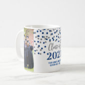 Classe Argent Bleu de 2021 Photo Graduation Mug (Devant gauche)