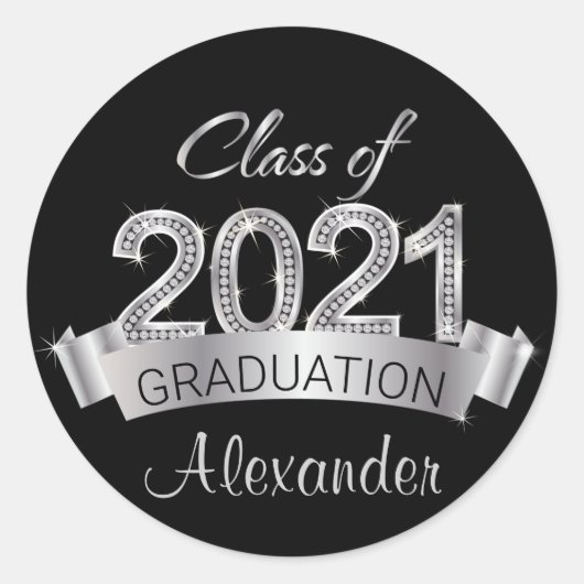 Classe Argent de Sticker de Graduation 2021 (Devant)