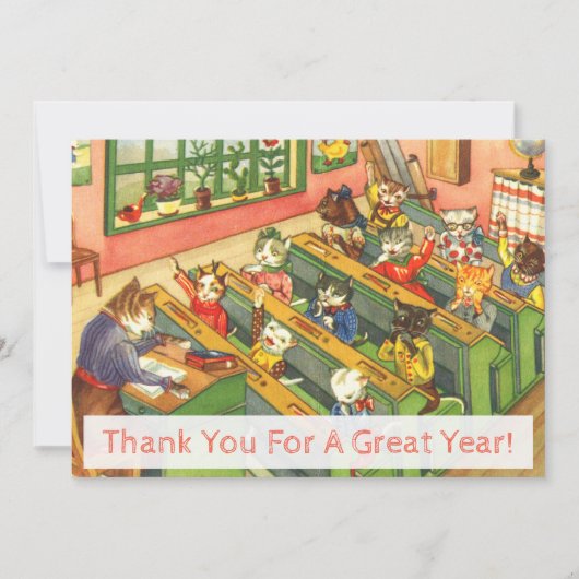 Classe avec chatons Carte d'appréciation de l'ense (Devant)