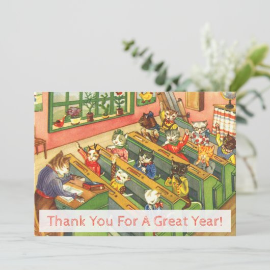 Classe avec chatons Carte d'appréciation de l'ense (Debout devant)