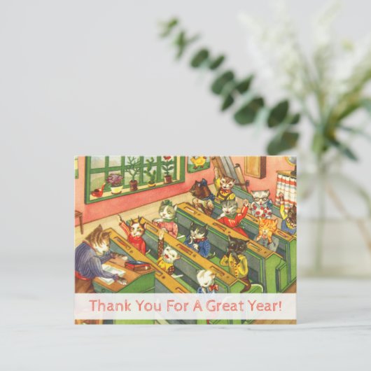 Classe avec chatons Carte d'appréciation de l'ense (Debout devant)