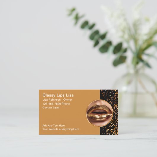 Classé Beauté or Carte de visite en bâton à lèvres (Debout devant)