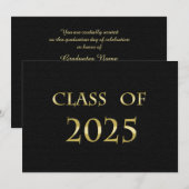Classe Black and Gold de la carte 2025 (Devant / Derrière)