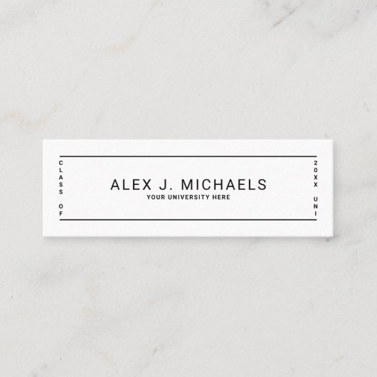 Classe blanche moderne de la carte de nom de gradu (Devant)