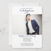 Classe bleue de 2025 Graduation Photo Invitation (Dos)
