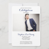 Classe bleue de 2025 Graduation Photo Invitation (Dos)