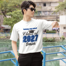 Classe Bleue de 2027 T-shirt Personnalisé pour Lyc