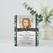 Classe Bleue turquoise de 2015 Faire-part de gradu (Debout devant)