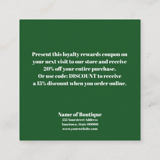 Classé boutique feuille tropicale Coupon rabais (Dos)