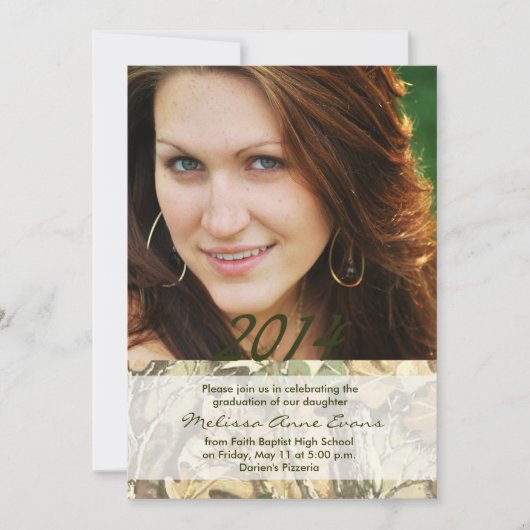 Classe Camo de 2014 Graduation Invitation (Devant)