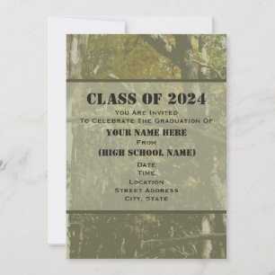 Classe Camo De 2024 Graduation Invitation