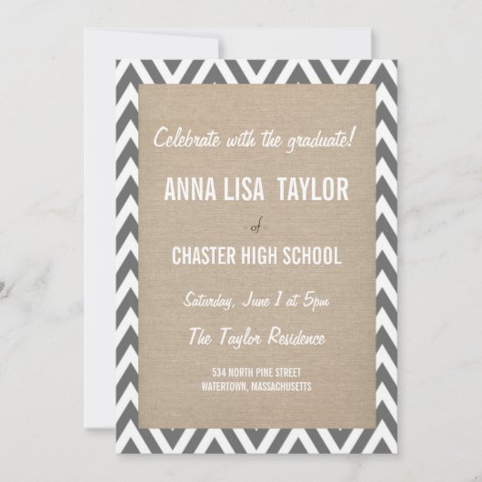 Classe Chevron de 2015 Graduation 2015 Invitation (Devant)
