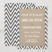 Classe Chevron de 2015 Graduation 2015 Invitation (Devant / Derrière)