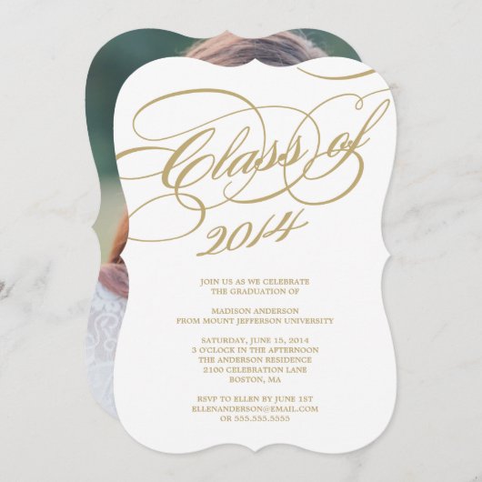Classe Classy de 2014 | Invitation de la fête de g (Devant / Derrière)