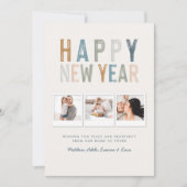 Classé coloré multi photo nouvelle année carte (Devant)