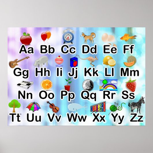 Classe colorée ABC Alphabet Poster (Devant)