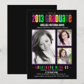 Classe colorée de Invitation photo diplômé 2013 (Devant / Derrière)