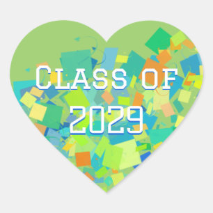 Classe colorée Stickers Coeur de Graduation