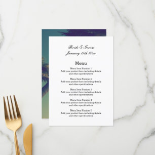 Classé côtier thème mariage menu modèle