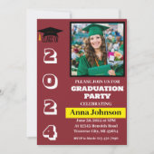 Classe d'année Maroon Graduation Party Invitation (Devant)
