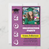 Classe d'année Mauve Graduation Party Invitation (Devant)
