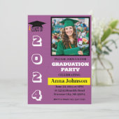 Classe d'année Mauve Graduation Party Invitation (Debout devant)