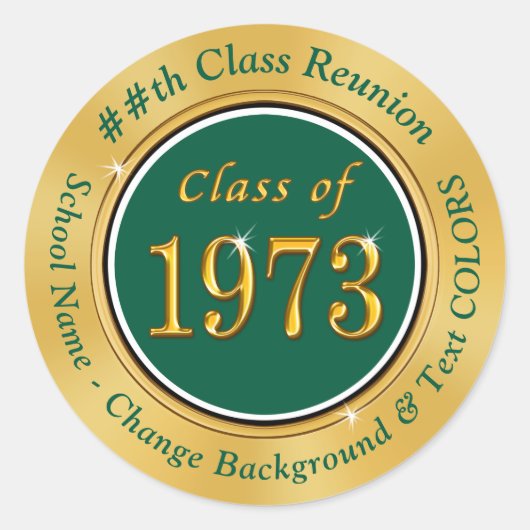 Classe de 1973, Stickers Vert Forêt et Or (Devant)
