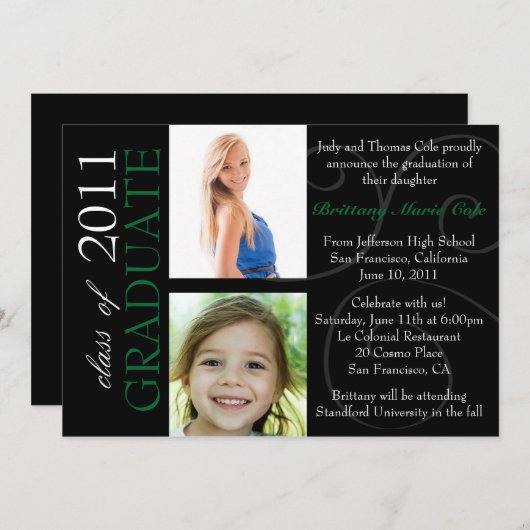 Classe de 2011 faire-part licenciés (Devant / Derrière)