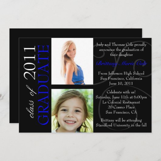 Classe de 2011 faire-part licenciés (Devant / Derrière)